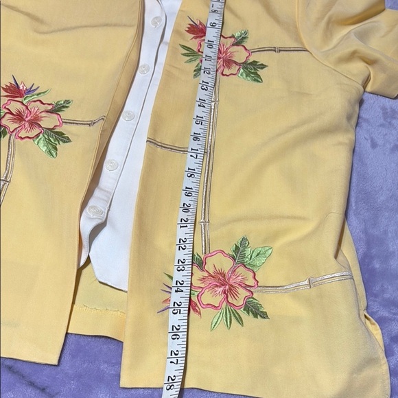 Alfred Dunner Yellow Blazer with Floral Embroidery - Picture 6 of 7